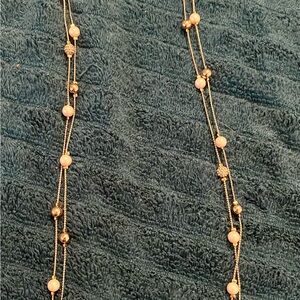 Elegant Gold and Silver Beaded Necklace Ann Taylor Factory